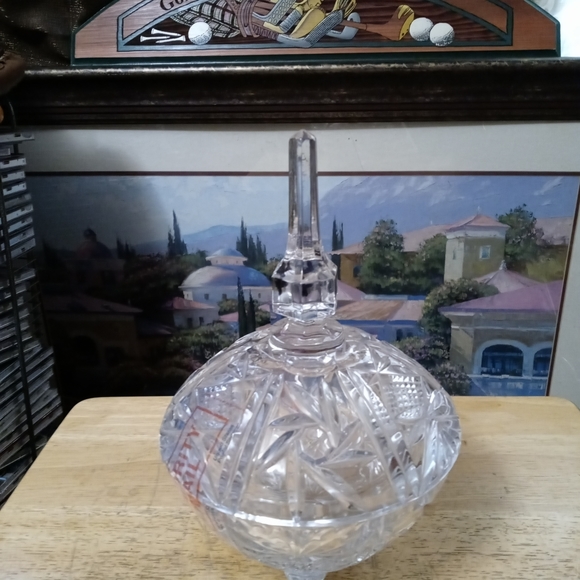 🍬  Beautiful&Heavy Vintage,Cut Etched Crystal Lead Candy Dish,Like🆕Gift It. 🍬 - Picture 4 of 8